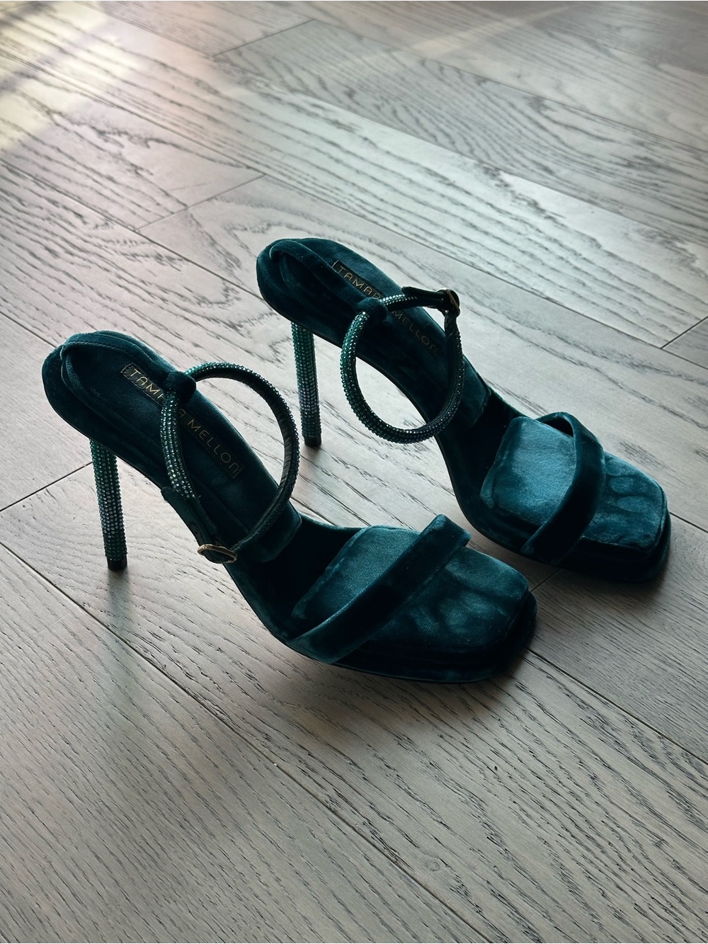 Velvet High Heel Sandals by Tamara Mellon